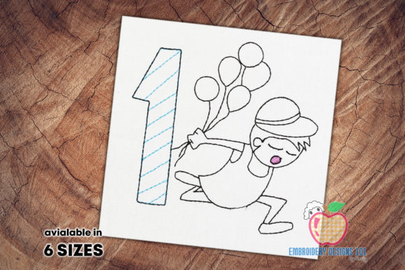 1st Birthday Balloon Boy Embroidery Review
