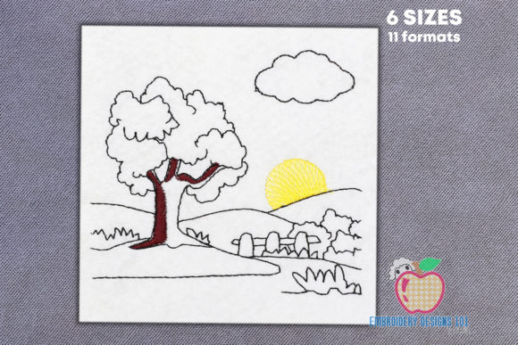 Beautiful Nature Sunset Review for Embroidery Gifts