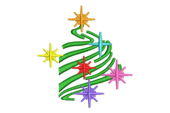 Christmas Tree with Colored Stars Embroidery Review