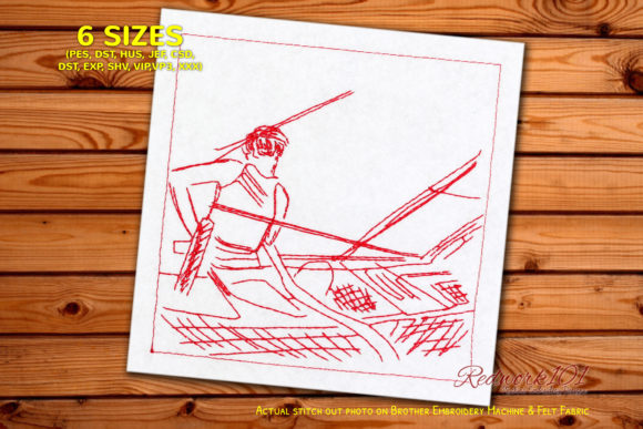 Fisherman on Wooden Boat Embroidery Review