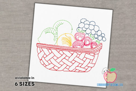 Fresh Fruits in Basket Embroidery Review