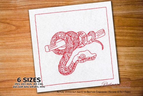 Snake with Zentangle Embroidery Review