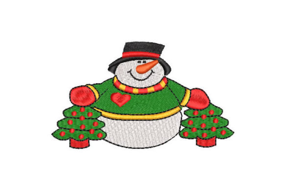 Snowman with Christmas Tree Embroidery Design Review